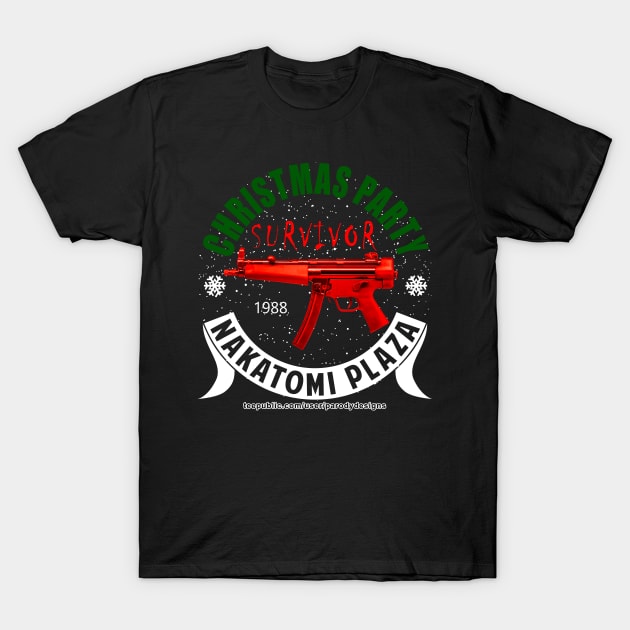 Nakatomi Plaza Christmas Party Survivor T-Shirt by Parody Designs